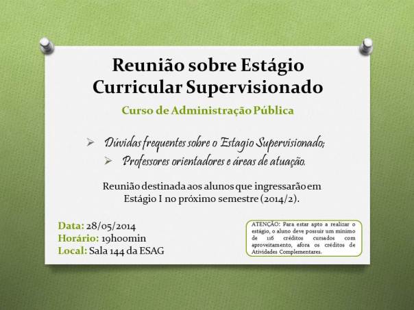 Reunião sobre Estágio Curricular Supervisionado 2014-1